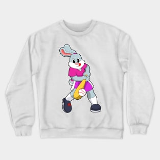 Rabbit at Baseball with Baseball bat Crewneck Sweatshirt